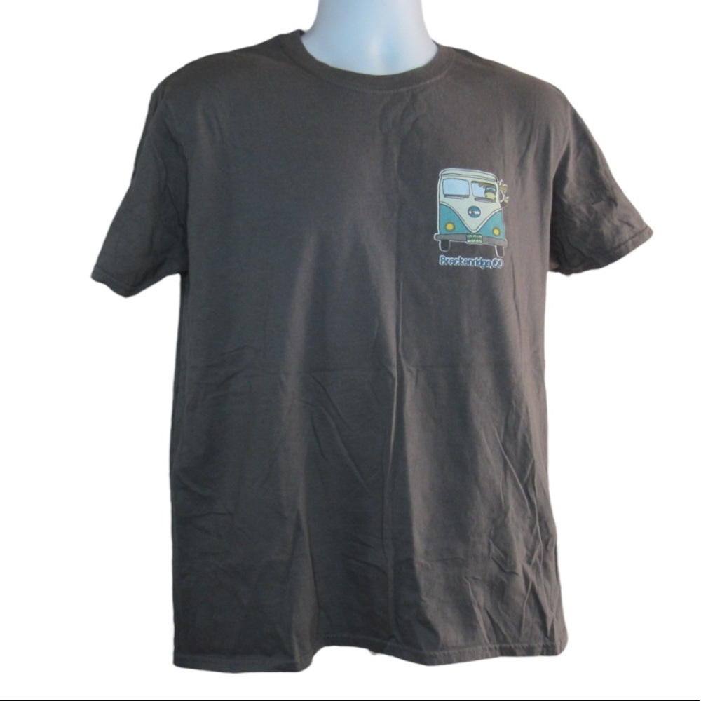 Adult Gray Breckenridge, Colorado Camper Van Adventure Graphic T-Shirt Size L